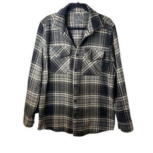 Primark Black & White Plaid Button Down Shacket Shirt Size Medium